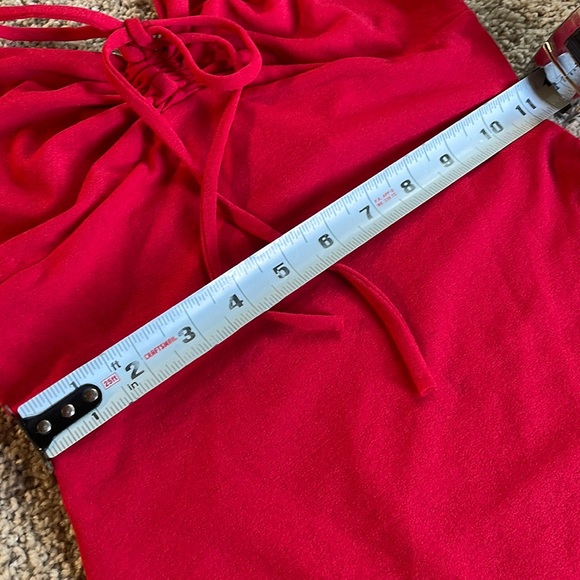 𝗡𝗪𝗧 Tiger mist red ruched bodysuit adjustable straps tie front helation S - Picture 5 of 11